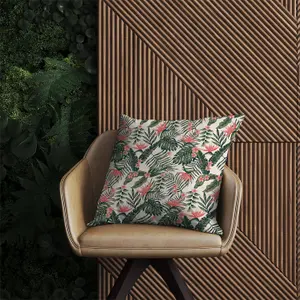 Dark Tropical Green Leaves Outdoor Cushion 45cm x 45cm