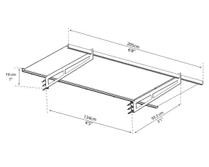 Palram - Canopia Bremen Door canopy, (H)187mm (W)2050mm (D)935mm