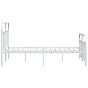 Berkfield Metal Bed Frame with Headboard and Footboard White 183x213 cm