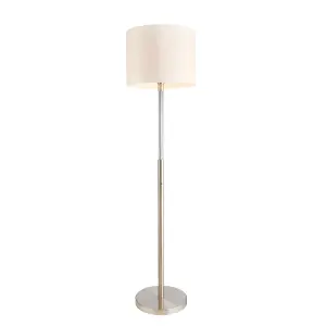 Luminosa Andromeda 1 Light Floor Lamp Satin Chrome, Acrylic With Bubbles, E27