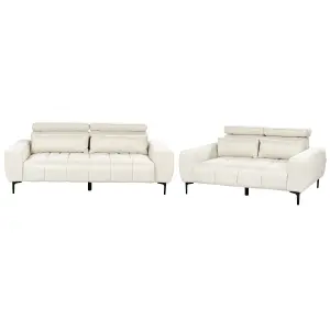 Fabric Living Room Set Cream VEGAMO