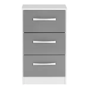 Marquitta 3 Drawer Bedside Table White/Grey