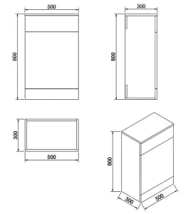 Aquarius Halite Waterproof White 500mm WC Unit