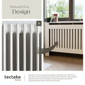 Radiator Cover Vila - with shelf, louvre design, optimal air circulation - white