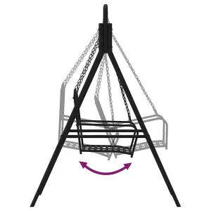 Berkfield Swing Bench 124 cm Black Steel