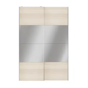 Atomia Freestanding Panelled Mirrored Oak effect 2 door Sliding Wardrobe Door kit (H)2250mm (W)1500mm