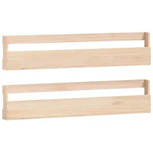 Berkfield Wall-mounted Shoe Racks 2 pcs 110x9x23 cm Solid Wood Pine