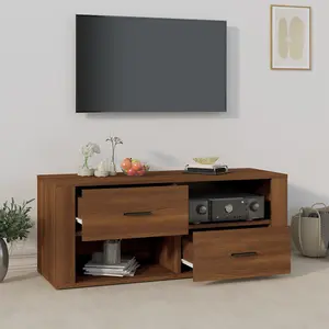 Berkfield TV Cabinet Brown Oak 100x35x40 cm Engineered Wood