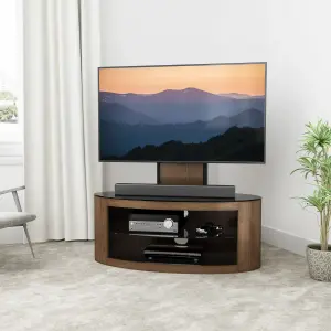 Affinity Buckingham 1m Oval TV Stand with Mount, for TVs 32-65" - Walnut