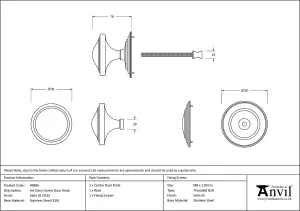 From The Anvil Satin Marine SS (316) Art Deco Centre Door Knob