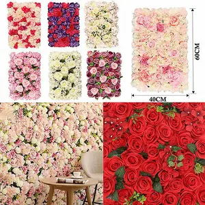 Artificial Rose Flower Wall Panels Backdrop Bouquet Halloween Party Home Decor