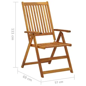 Berkfield Folding Garden Chairs 8 pcs Solid Acacia Wood