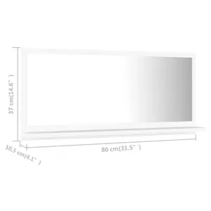 Dorlene Framed Wall Mounted Bathroom Mirror White / 80 cm