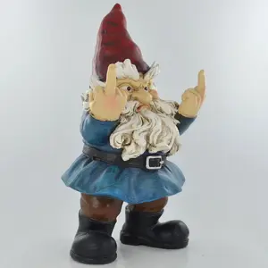 Rude 2 Fingered Gnome Garden Ornament