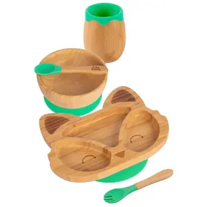 5pc Bamboo Fox Baby Weaning Set - Green