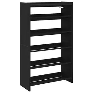 Berkfield Shoe Rack Black 60x25x100 cm Engineered Wood