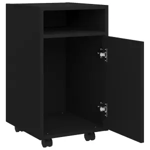 Berkfield Side Cabinet with Wheels Black 33x38x60 cm Engineered Wood