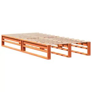 Berkfield Bed Frame without Mattress Wax Brown 100x200 cm Solid Wood Pine