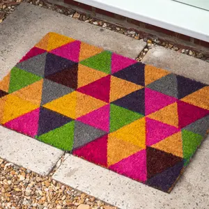 Nicola Spring - Coir Door Mats - Triangle (Set of 2) 1.6cm H x 60cm L x 40cm W