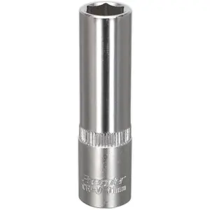 Premium 11mm Forged Steel Deep Drive Socket - 3/8" Square Drive for Enhanced Performance