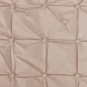 Sleepdown Geometric Rouched Pleat Ruched Pintuck Duvet Set Quilt Cover Bedding Blush Single