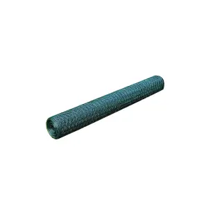 Berkfield Mesh Fence Galvanised Steel Hexagon 1x25 m Dark Green