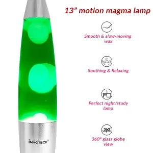 Innoteck 13" Soothing Motion Lava Lamp - White Lava, Green Liquid