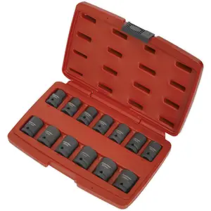 High-Quality 13 Piece Impact Socket Set - 1/2" Drive with Chromoly Steel Construction