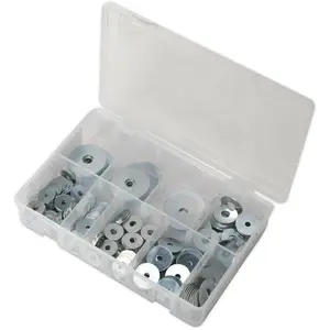 240 Piece Zinc Plated Repair Washer Assortment - M5 to M10 - Storage Box