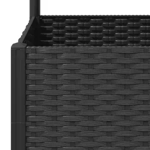 Berkfield Garden Planter with Trellis Black 80x40x136 cm PP