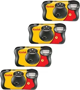 Kodak Fun Saver 35mm One-Time-Use Disposable Camera With Flash, 27 Exposures, 4-Pack