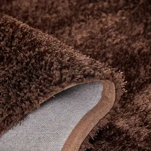 Brown Solid Shaggy Rug - New York