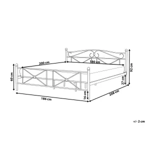 Metal EU Super King Size Bed White RODEZ