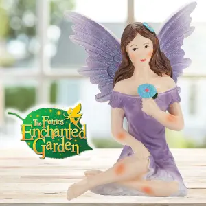 Sitting Pink Glitter Fairy - Enchanted Garden