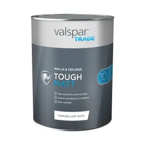 Valspar Trade Pure Brilliant White Matt Wall & ceiling Emulsion paint, 5L