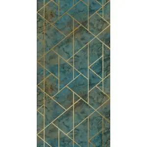 GDUK Geometric Marble Samish Textured Wallpaper, Teal