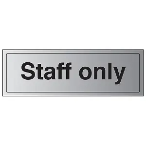 Staff Only - Workplace Door Sign - Adhesive Vinyl - 300x100mm (x3)