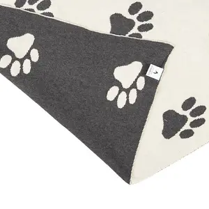 Penguin Home Knitted Throw Blanket 100% Cotton in Pet Designs