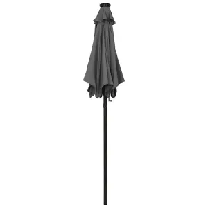 Berkfield Parasol with LED Lights Anthracite 200x211 cm Aluminium