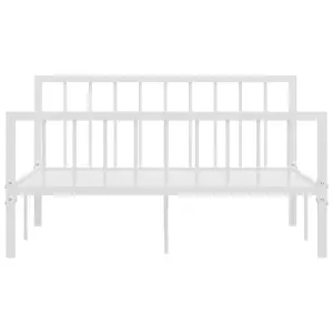 Berkfield Bed Frame White Metal 140x200 cm