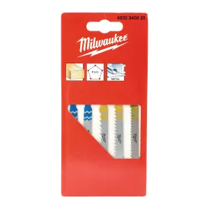 Milwaukee - Jigsaw Blade Set - T - Shank Reception (5 Piece) - Suitable For Applications In Wood and Metal