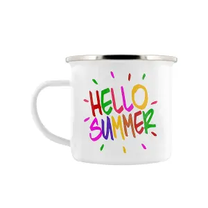 Grindstore Hello Summer Enamel Mug Multicoloured (One Size)