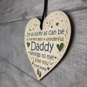 Red Ocean Daddy To Be Gifts Wooden Heart Fathers Day Gift Daddy To Be From Bump Gifts Keepsake Best Daddy Gift