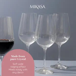 Mikasa Treviso Crystal Red Wine Glasses, Set of 4, 600ml