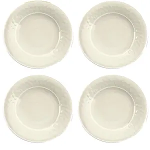 Purely Home Crackle Cream Melamine Dinner Plates - Set of 4