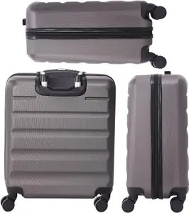 Aerolite 56x45x25cm 57L Lightweight Eco Friendly Hard Shell Carry On Hand Cabin Luggage Travel Suitcase 56x45x25 with 8 Wheels & T