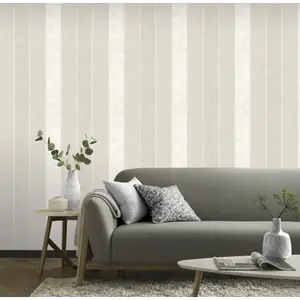 Calico Stripe Wallpaper In Neutral