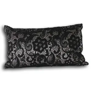 Essentials Macrame Damask Lace Rectangular Feather Filled Cushion