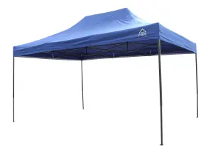 All Seasons Gazebos 3x4.5 Fully Waterproof Pop up Gazebo With Accessories Royal Blue