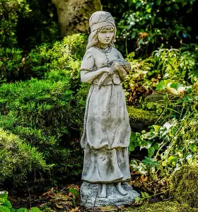 Large Harvest Girl Stone Cast Statue